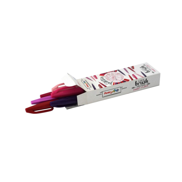 Brushpen Pentel Sign SES15C Sweet Flora assorti 6 stuks