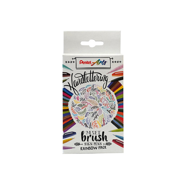 Brushpen Pentel Sign SES15C Rainbow assorti 24 stuks