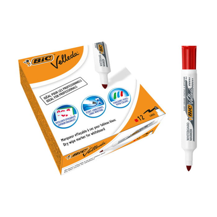 Whiteboardmarker Bic Velleda 1711 rond large rood