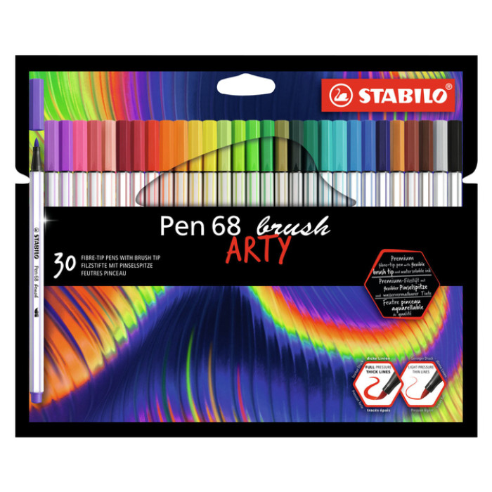 Brushstift STABILO Pen 568/30 Arty assorti set à 30 stuks