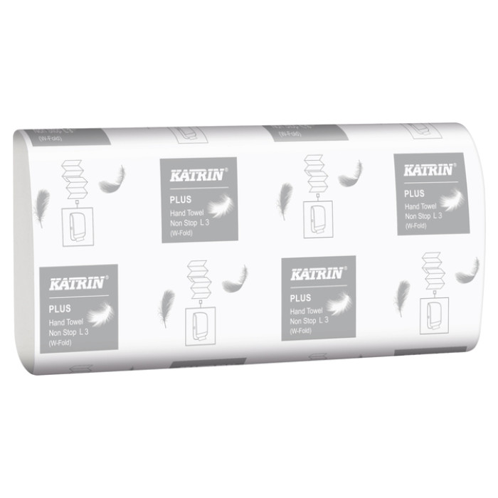 Handdoek Katrin Plus w-vouw 3-laags 203x320mm 25x90 vel wit 61600