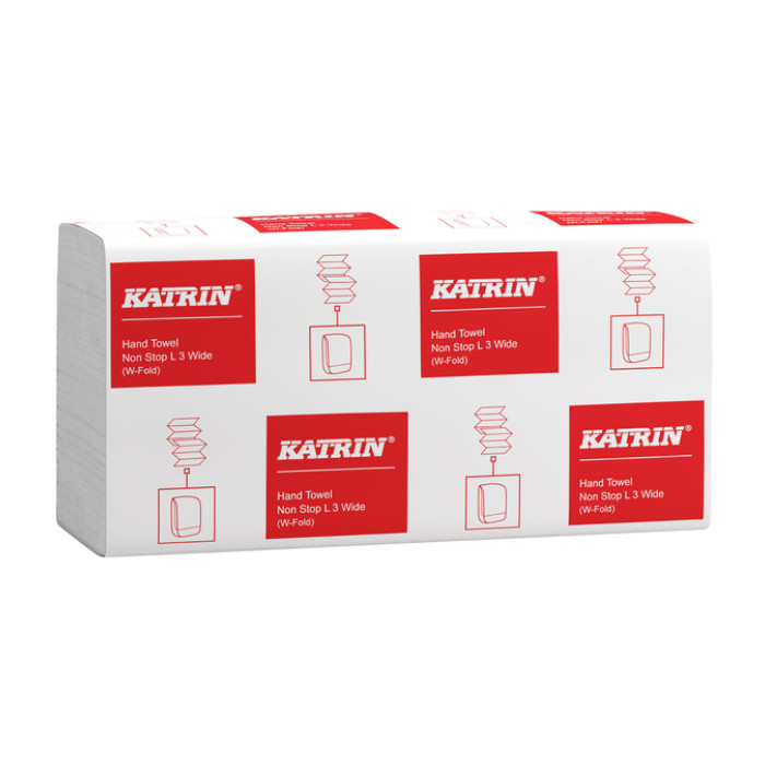 Handdoek Katrin w-vouw 3-laags 240x320mm 25x90 vel wit 61556