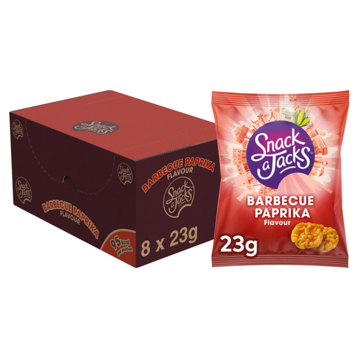 Mini rijstwafels Snack-a-Jacks barbeque paprika