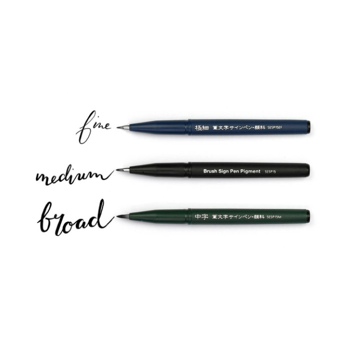 Brushpen Pentel XSESP15 zwart blister à 3 stuks