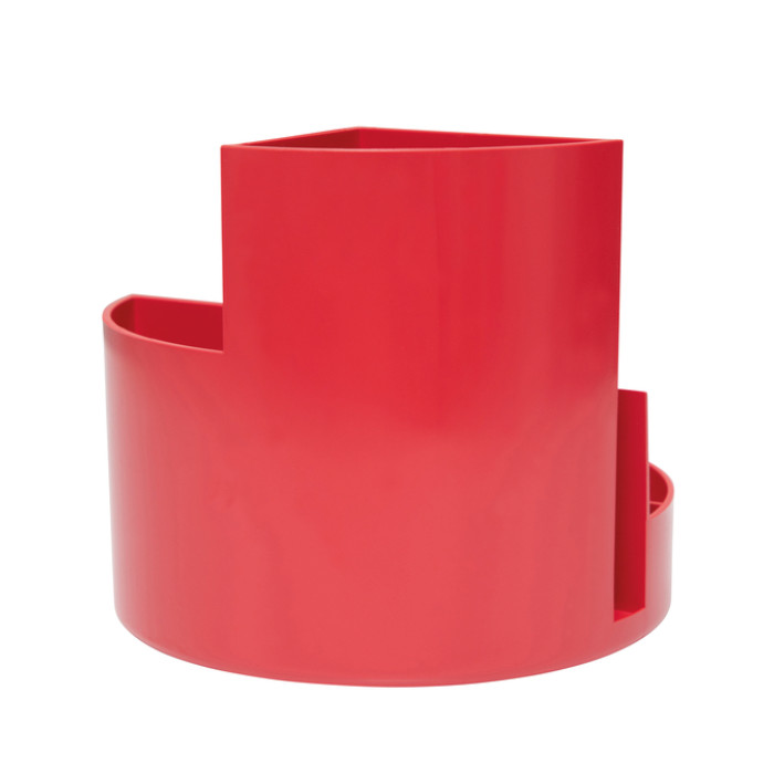 Pennenkoker MAULroundbox Blauwe Engel recycled 6 vaks rood