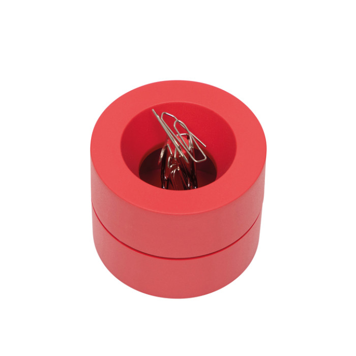 Papercliphouder MAULpro magnetisch recycled Ø73x60mm rood