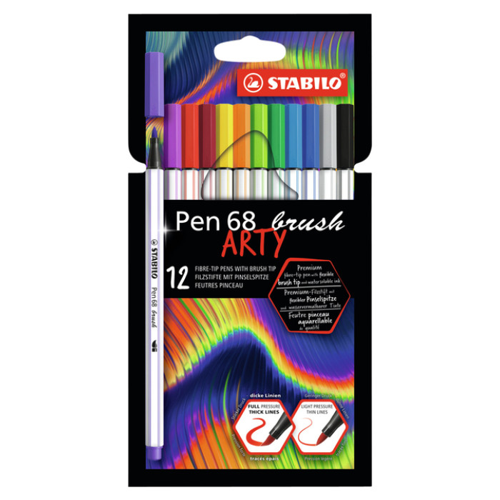 Brushstift STABILO Pen 568/12 Arty assorti etui à 12 stuks