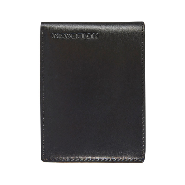 Portemonee Maverick All Black met kleingeldvak RFID leer zwart