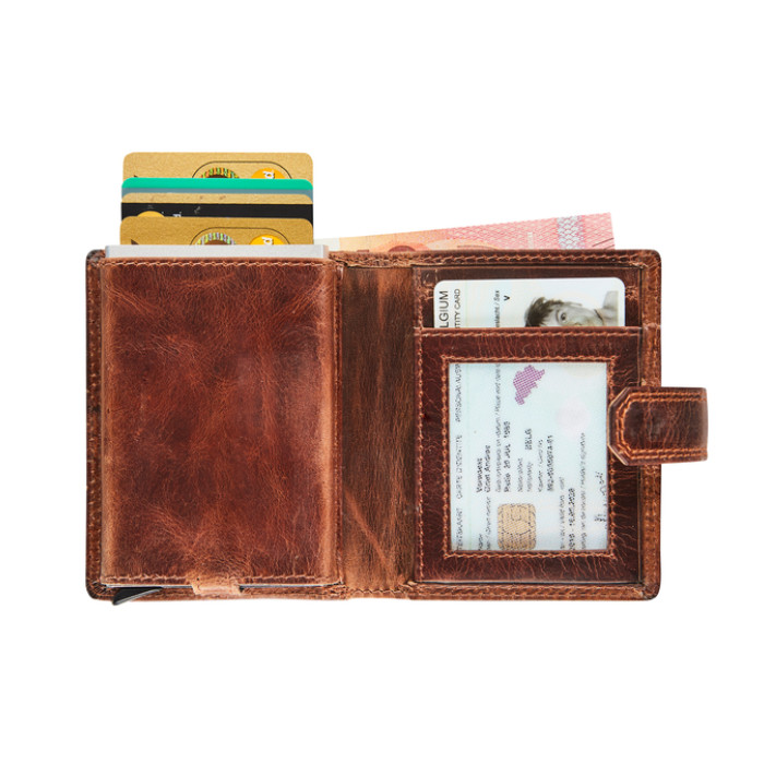 Kaarthouder Maverick The Origingal super compact RFID leer bruin