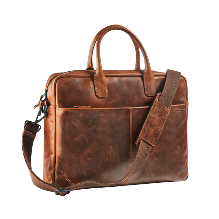 Businesstas Maverick The Original met laptopvak 15.6" leer bruin