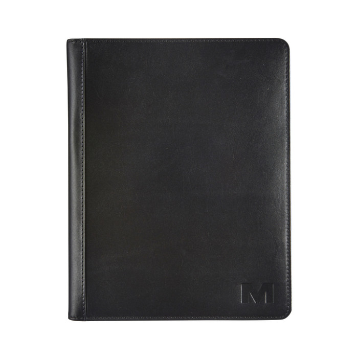Schrijfmap Maverick All Black A5 inclusief schrijfblok leer zwart