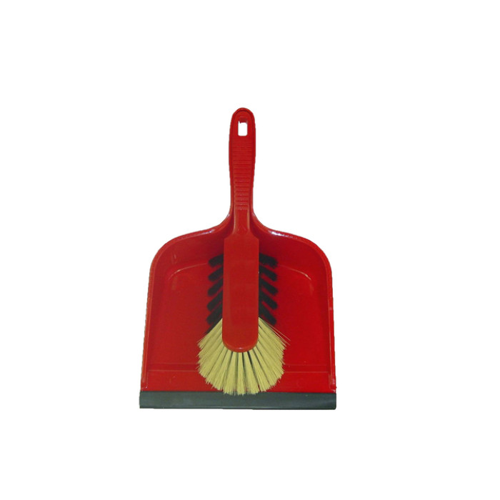 Stoffer en blik Cleaninq kunststof met rubberen lip