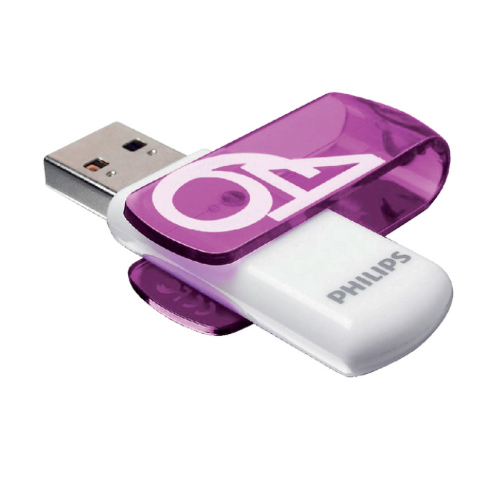 USB stick 2.0 Philips Vivid USB-A 64GB paars