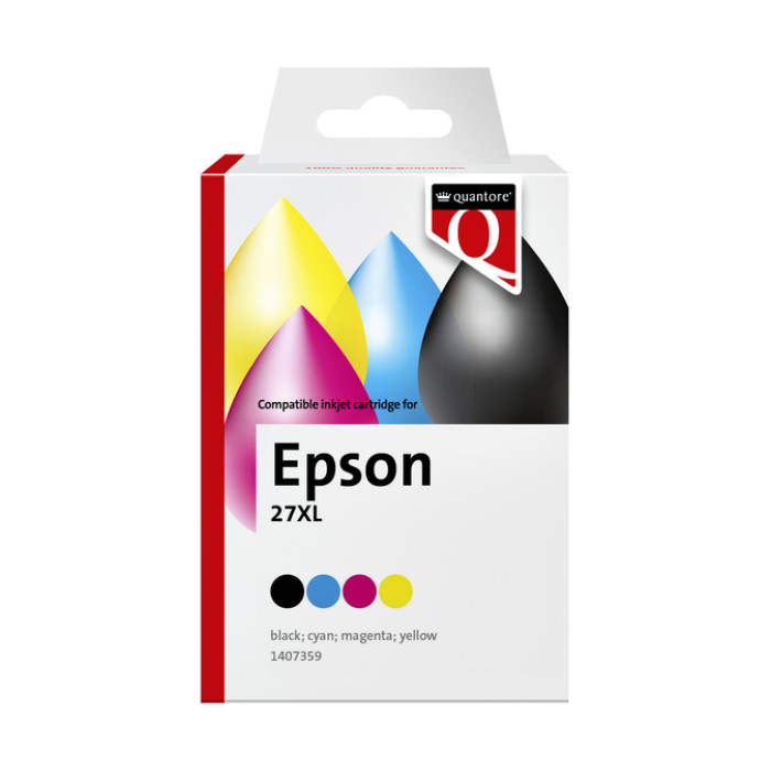 Inktcartridge Quantore alternatief tbv Epson 27XL zwart+3kleur