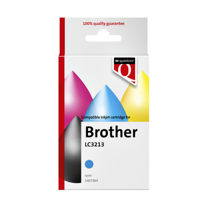 Inktcartridge Quantore alternatief tbv Brother LC3213 blauw