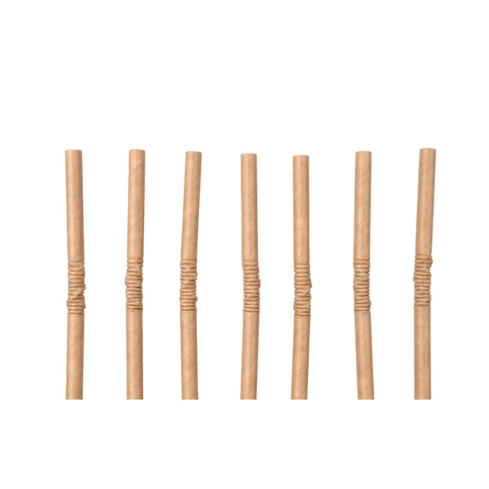 Drinkrietje IEZZY karton buigbaar Ø 6x240mm 100% fair 200 stuks bruin