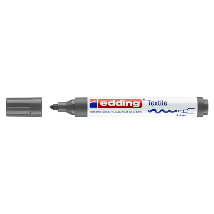 Textielmarker edding 4500 rond 2-3mm grijs