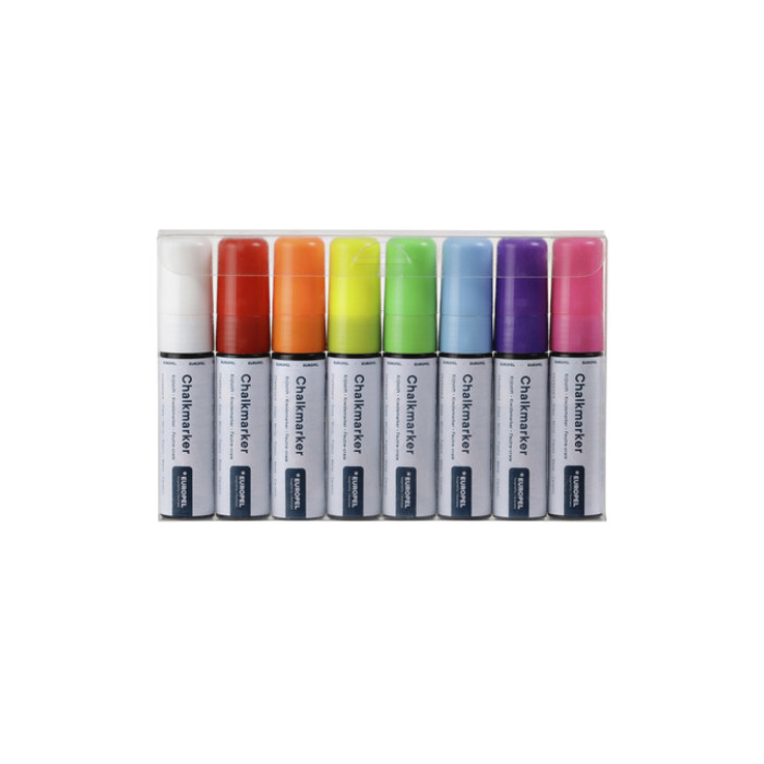 Krijtstift Europel 15mm assorti etui 8 stuks