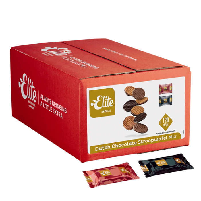 Koekjes Elite Special Dutch chocolate stroopwafelmix 120 stuks