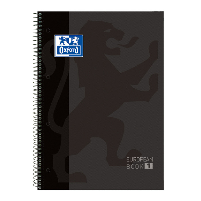 Notitieboek Oxford Classic Europeanbook A4+ 4-gaats lijn 160pag zwart