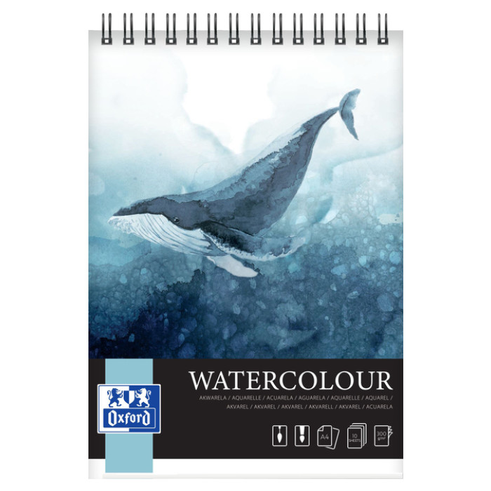 Tekenblok Oxford Watercolour A4 10 vel 300 gram spiraal