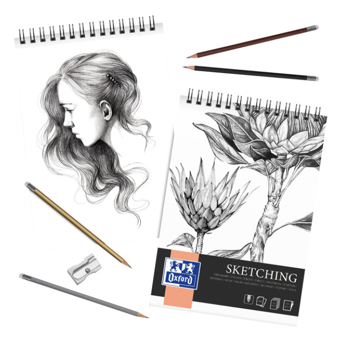 Tekenblok Oxford Sketching A4 50 vel 120 gram spiraal