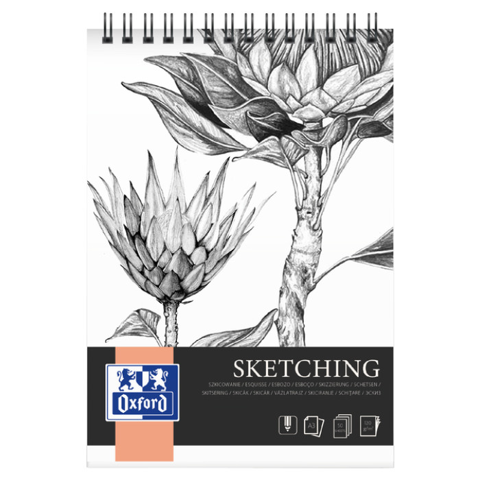 Tekenblok Oxford Sketching A3 50 vel 120 gram spiraal