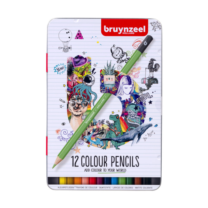Kleurpotloden Bruynzeel assorti blik à 12 stuks