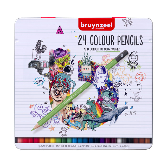 Kleurpotloden Bruynzeel assorti blik à 24 stuks