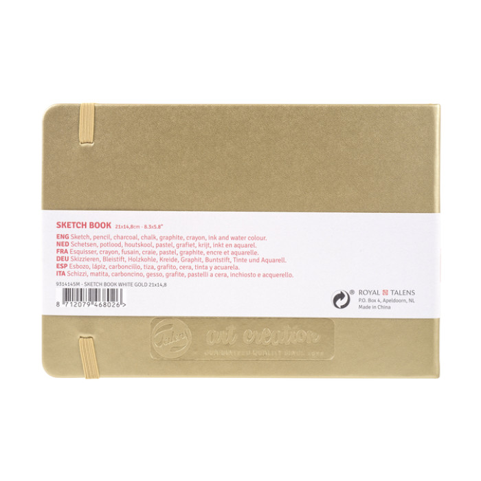 Schetsboek Talens Art Creation 80 witte vellen 140gr 210x150mm witgoud