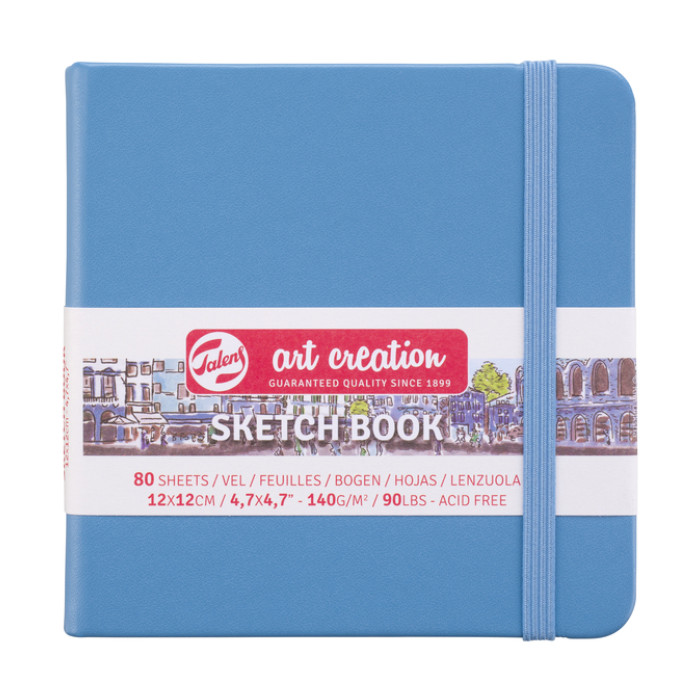 Schetsboek Talens Art Creation 80 witte vellen 140gr 120x120mm blauw