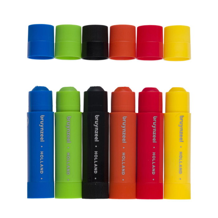 Verfstift Bruynzeel Kids assorti basis 6 stuks