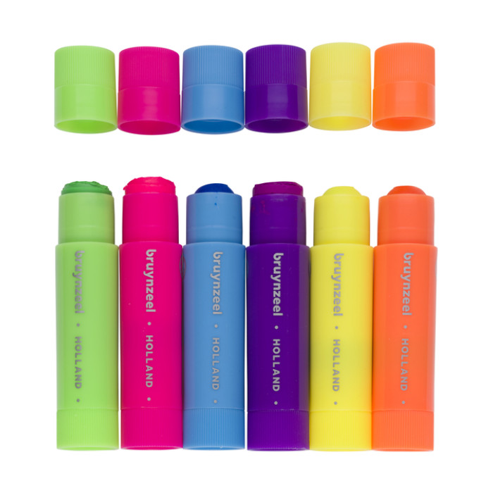 Verfstift Bruynzeel Kids assorti neon 6 stuks