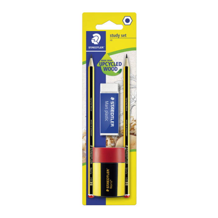 Potlood Staedtler Noris HB incl gum en slijper 4-delig