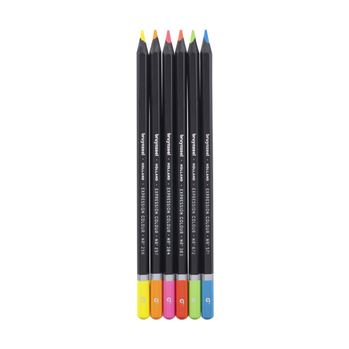 Kleurpotloden Bruynzeel Expression assorti neon blik à 6 stuks