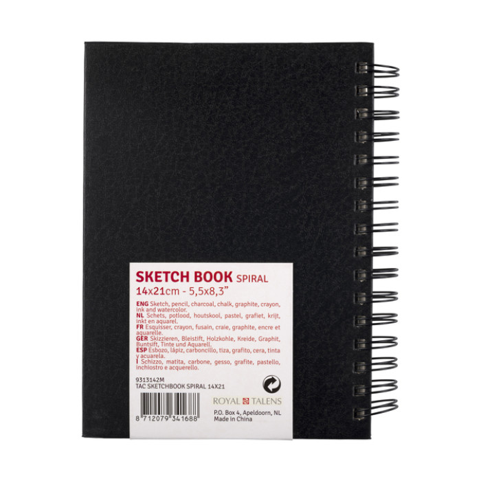 Schetsboek Talens Art Creation 80 vel 110gr 140x210mm spiraal zwart