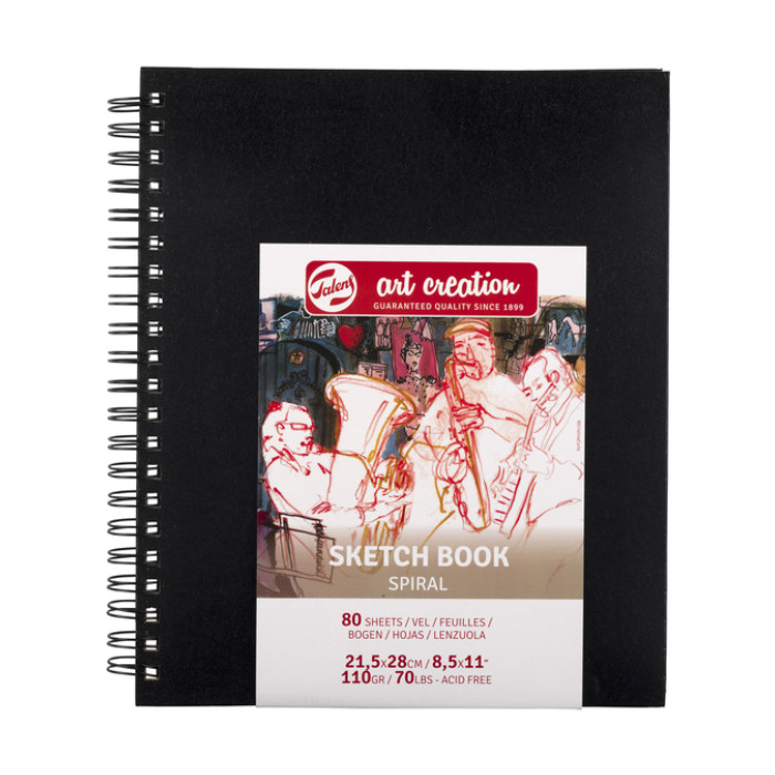 Schetsboek Talens Art Creation 80 vel 110gr 210x280mm spiraal zwart