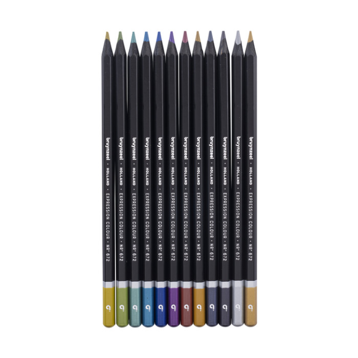 Kleurpotloden Bruynzeel Expression assorti metallic blik à 12 stuks
