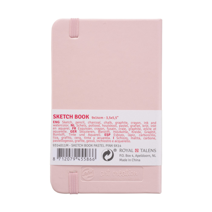 Schetsboek Talens Art Creation 80 witte vellen 140gr 90x140mm roze