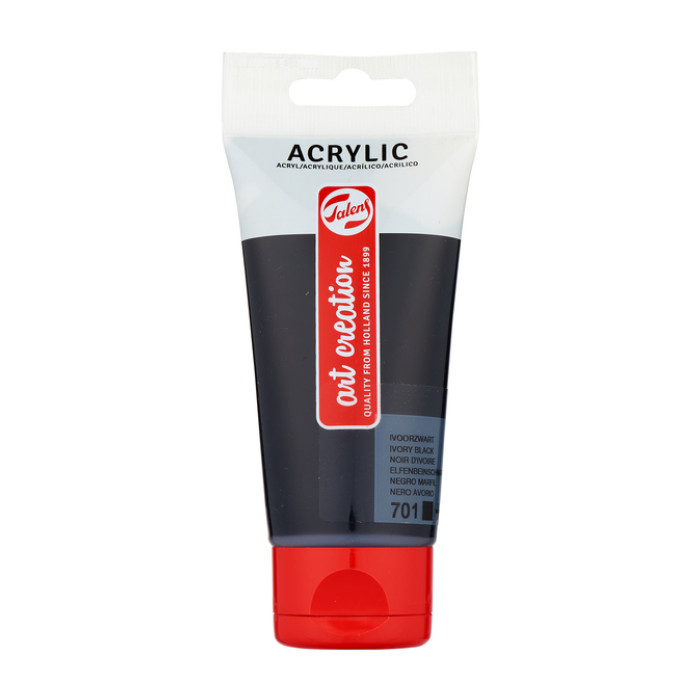 Acrylverf Talens Art Creation 701 ivoorzwart tube à 75ml