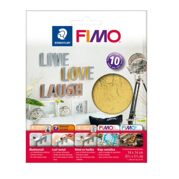 Bladmetaal Staedtler Fimo 8781 14x14cm goud 10 vel