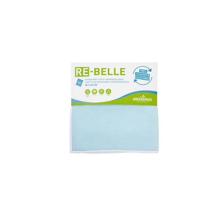 Microvezeldoek Greenspeed Re-belle 40x40cm blauw 5 stuks