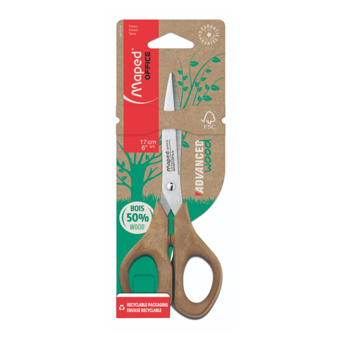 Schaar Maped Office Advanced Wood 17cm bruin