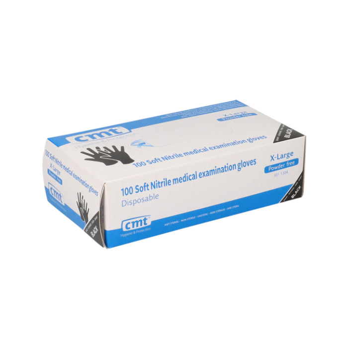 Handschoen CMT XL soft nitril zwart 100 stuks
