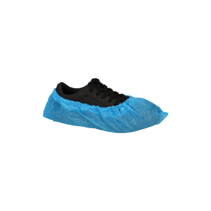 Schoenovertrek CMT 40mu geruwd maat 36-42 CPE blauw 100 stuks