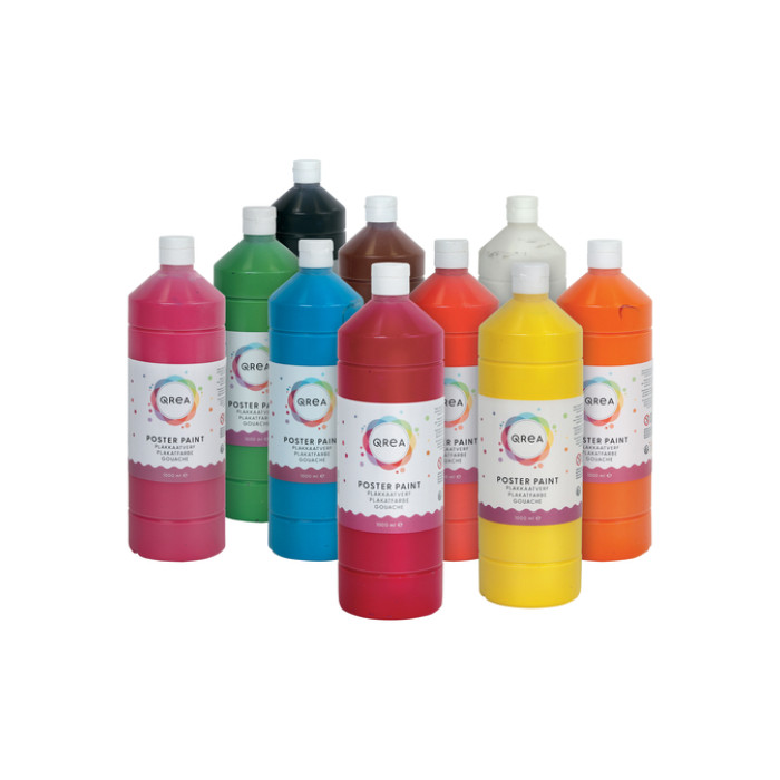 Plakkaatverf Qrea zwart 1000ml