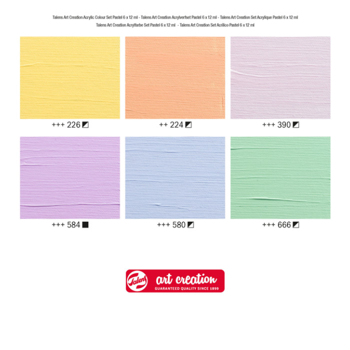 Acrylverf Talens Art Creation pastel assorti 6 tubes à 12ml