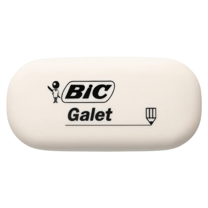 Gum Bic Galet pvc vrij zacht potlood wit blister à 3 stuks