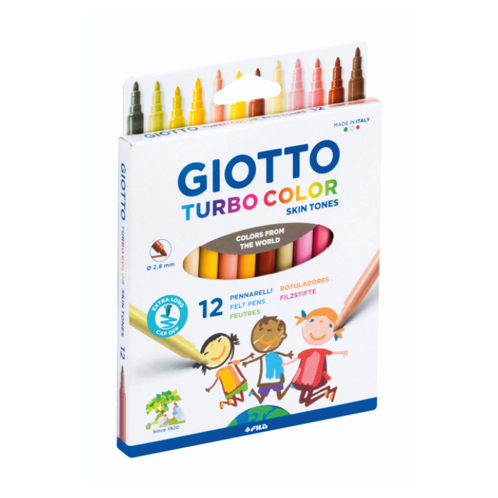 Viltstift Giotto Turbo Color Skin Tones set à 12 kleuren