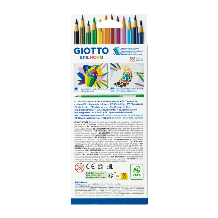 Kleurpotlood Giotto Stilnovo set à 12 kleuren